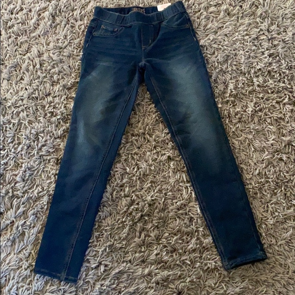 Medium wash jean leggings